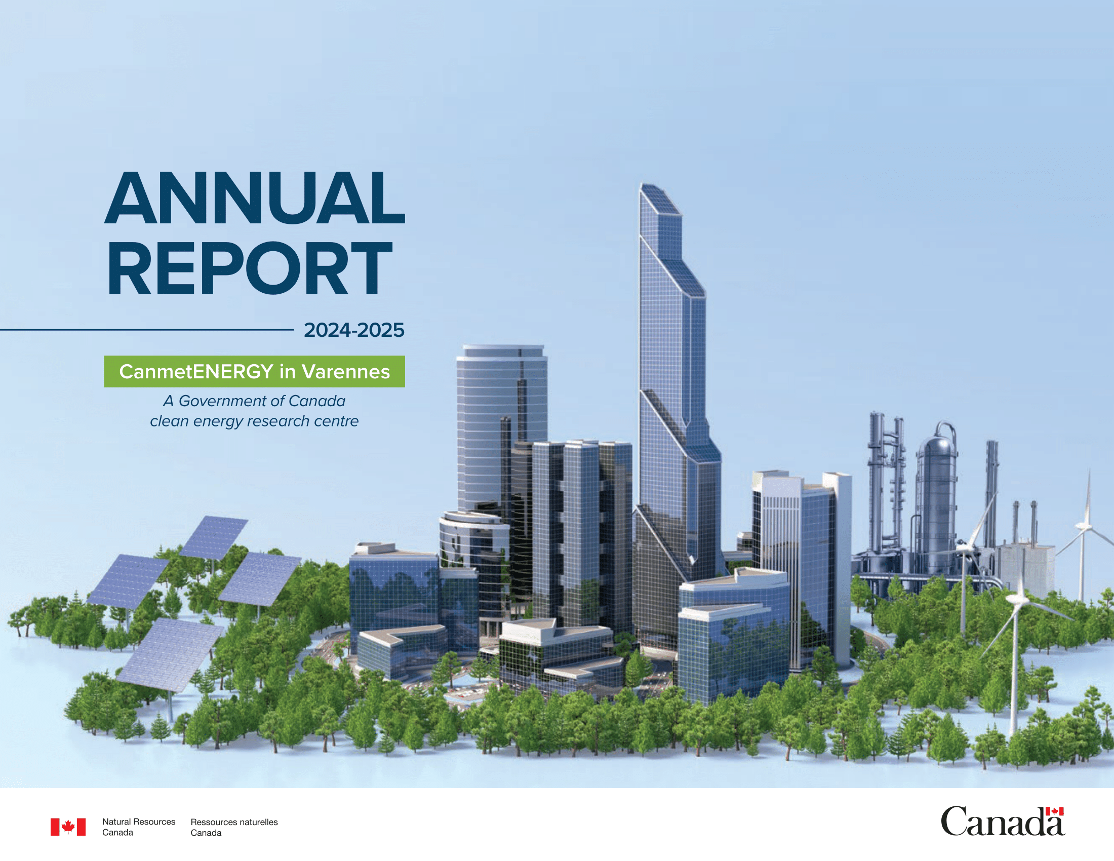 Cover page of Annual Report for CanmetENERGY in Varennes