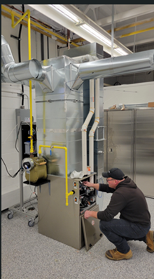 two side by side images of the equipment used in the Hydrogen Testing Facility