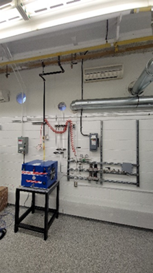 Equipment at a hydrogen testing facility