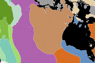 A map of Canada showing physiographic regions