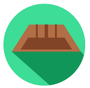 Illustration of a red wheelbarrow filled with black mineral.