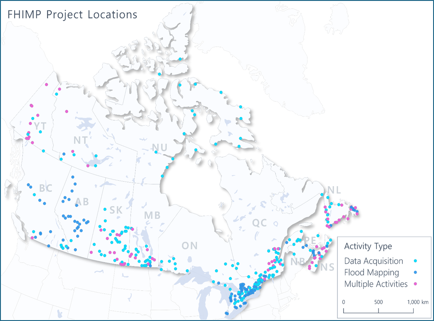Map of FHIMP projects across the country