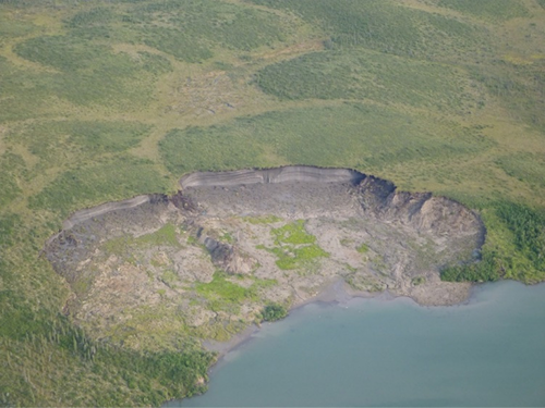 A retrogressive thaw slump