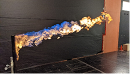 Controlled flame testing in a laboratory setting