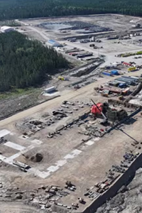 Aerial view of a Canadian mine site for the McIlvenna Bay project.