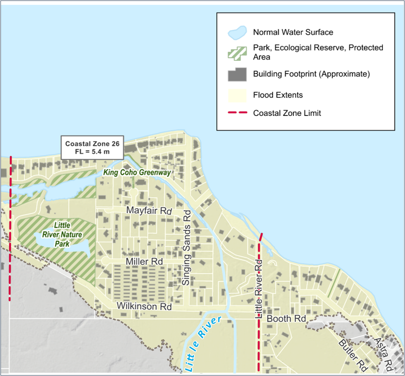 Regulatory flood map showing hazard zones.
