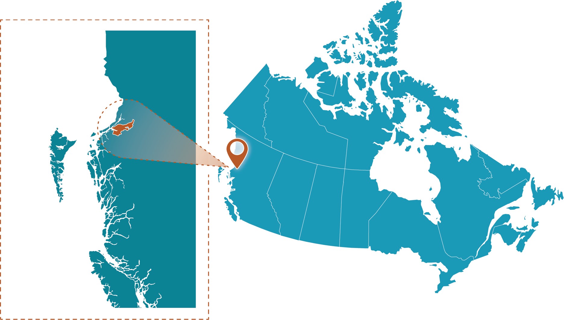 Map of Canada highlighting Vancouver Island with an inset showing the study area location.