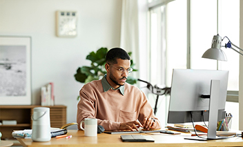 Man working in home office