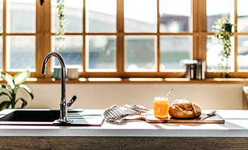 Sunny kitchen.