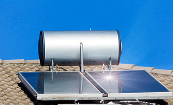 Solar water heater on rooftop