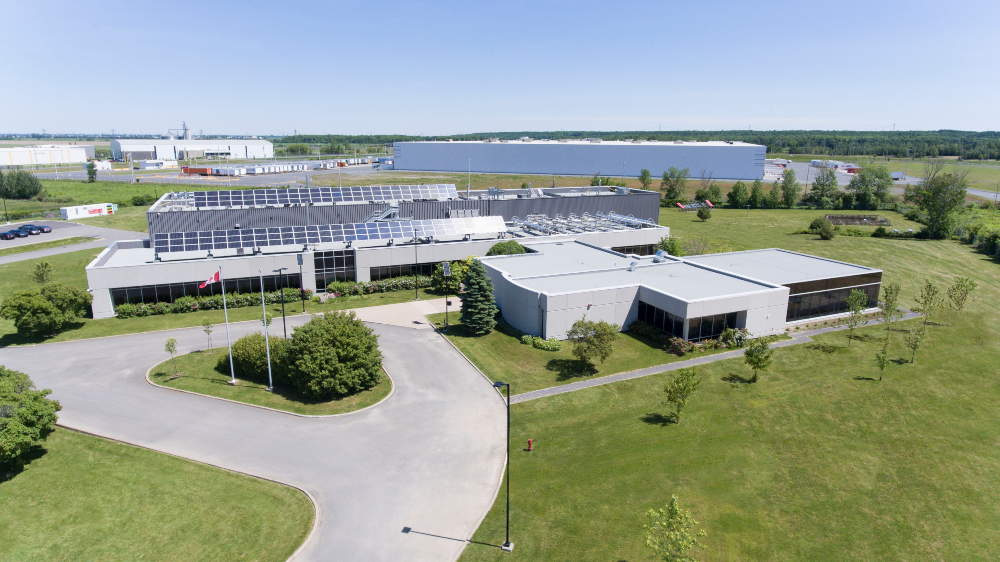 Aerial view of the CanmetENERGY research centre in Varennes, Quebec.