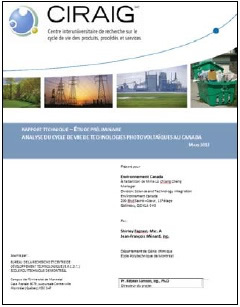 Cover page of the CIRAIG case study of solar photovoltaic technology