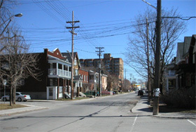 average street with houses