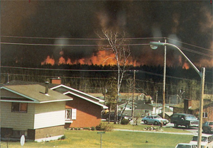 Forest fire in Terrace Bay, Ontario. Photo: Gary Gusol
