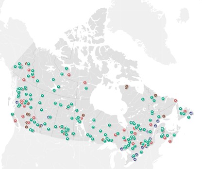 A map of Canada showing critical minerals