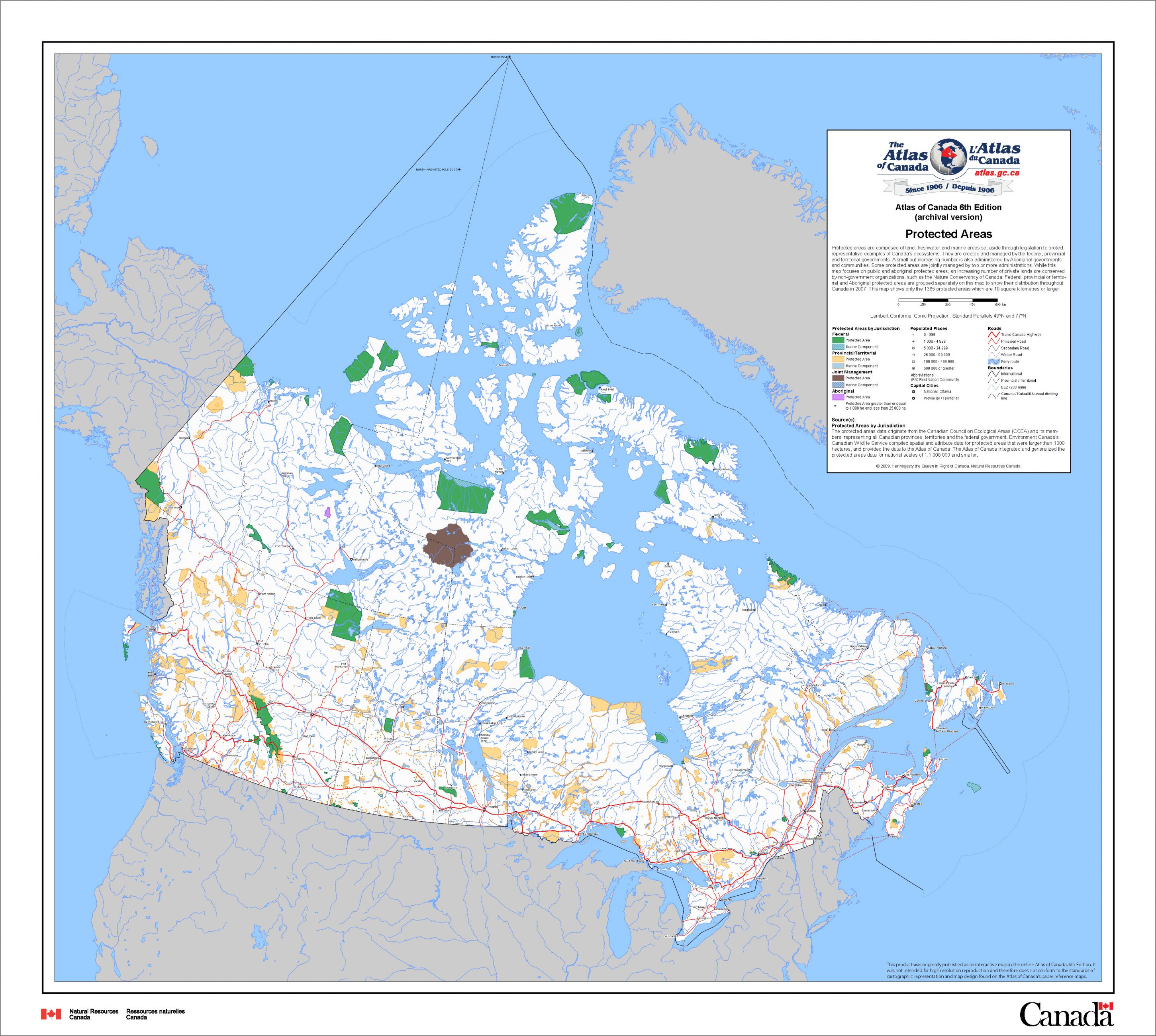 A map of Canada's Protected Areas