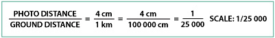 How to calculate scale on a photo. Calculate the scale taking the ratio of the distance between two points on a photo to the actual distance between the same two points on the ground.