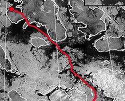 Image map created from RADARSAT data - to plan their route