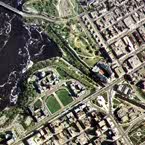 Two satellite images of Ottawa, Canada