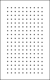 This illustration shows a grid of black dots spaced equally, horizontally and vertically, and used to measure areas when printed on transparency material and overlaid on a map.