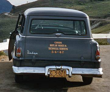 Department of mines & technical services vehicle by the side of road