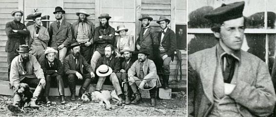 Left: Group shot of field group from the early 1900’s. Right: Cropped close-up headshot of W. F. King from group shot in the left picture