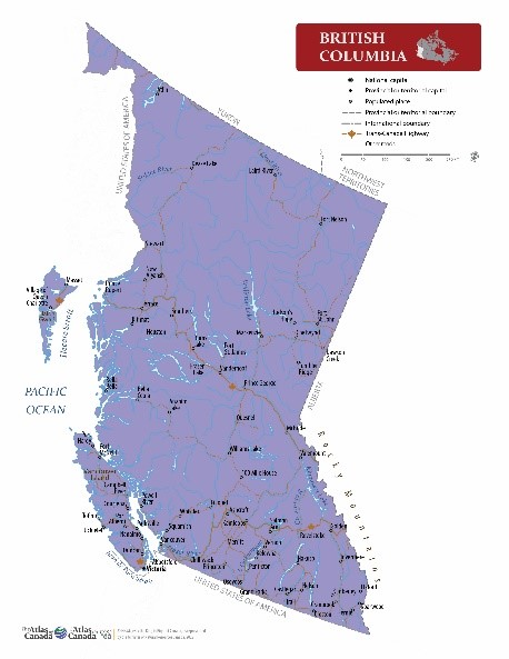 Map of British Columbia