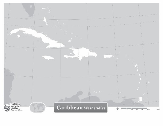 Map of The Caribbean without Names