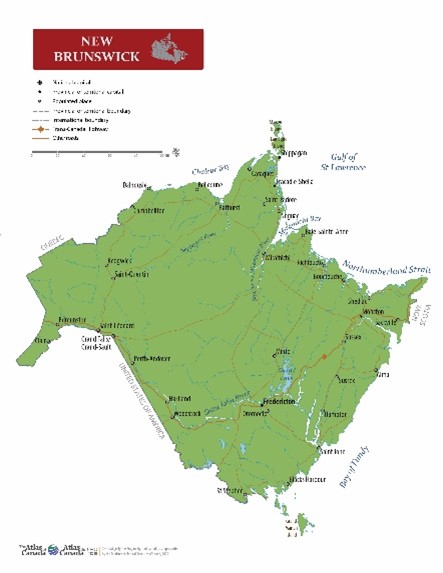 Map of New Brunswick