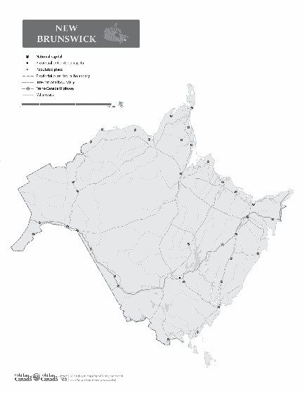 Map of New Brunswick without Names