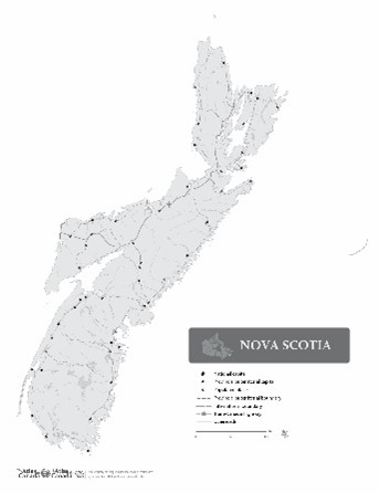 Map of Nova Scotia without Names