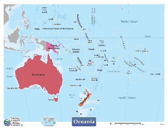 Map of Oceania