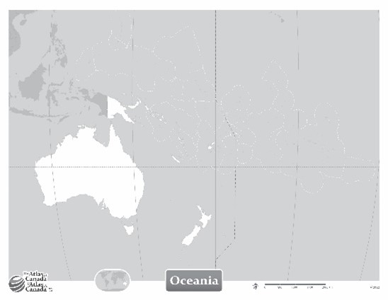 Map of Oceania without Names