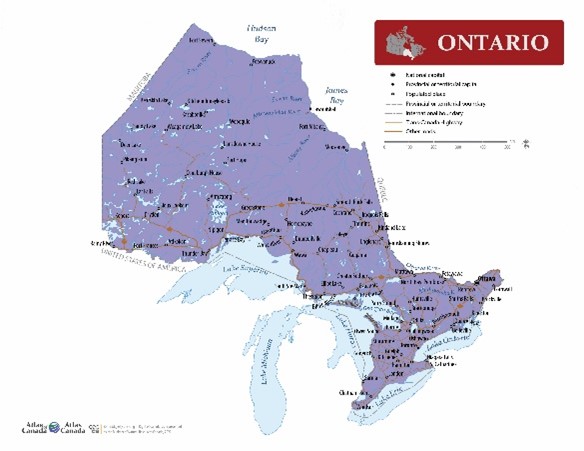 Map of Ontario