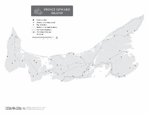 Map of Prince Edward Island without Names