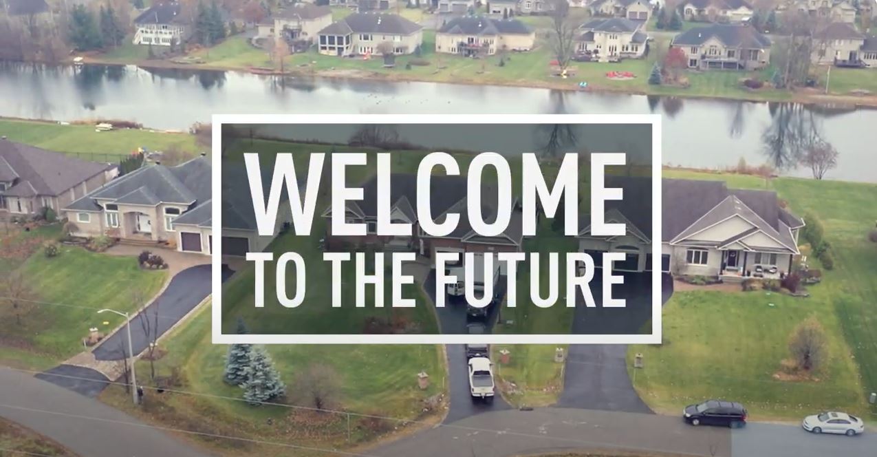 Still image from video with caption: Welcome to the Future