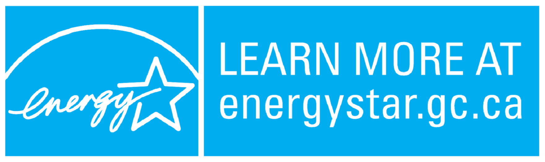 LEARN MORE AT energystar.gc.ca, horizontal cyan symbol