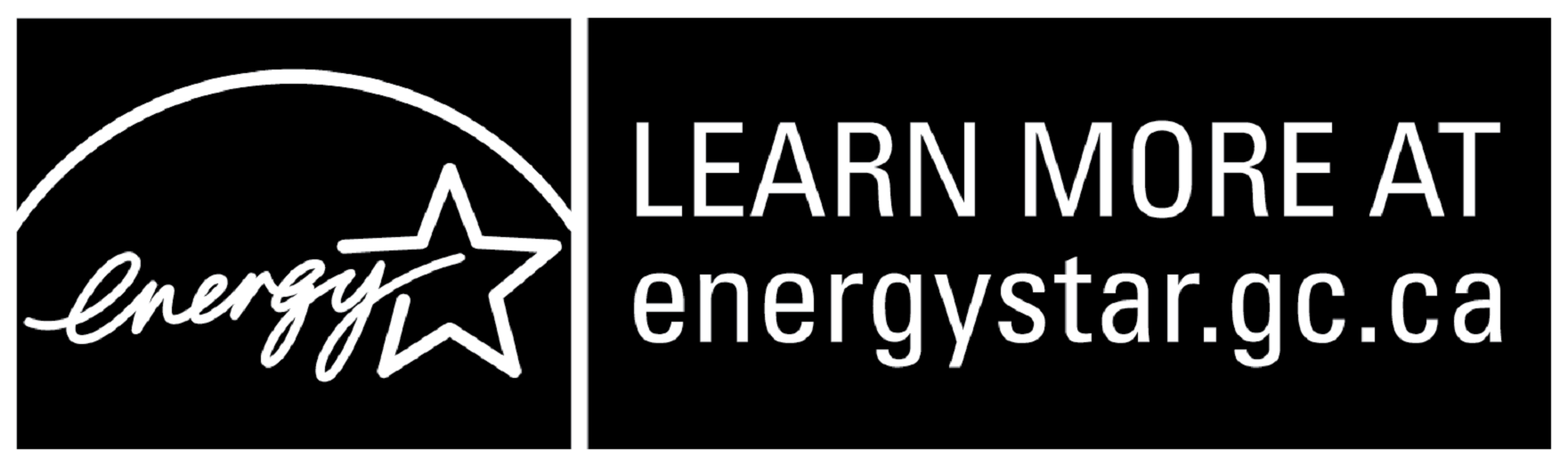 LEARN MORE AT energystar.gc.ca, horizontal black symbol