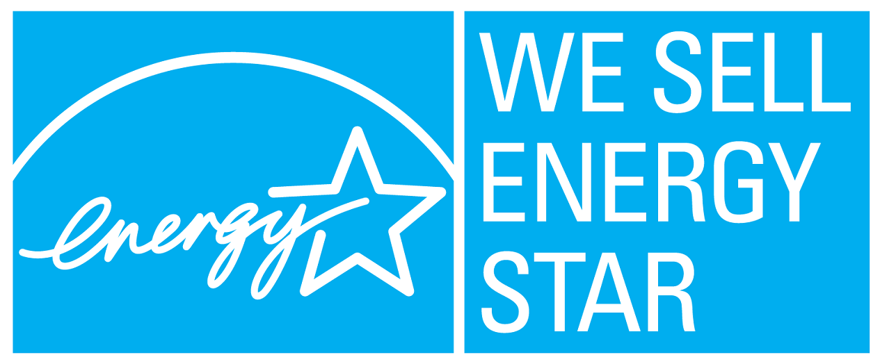 WE SELL ENERGY STAR, horizontal cyan symbol