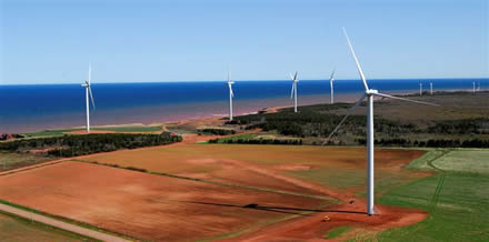 Concept illustration of WEICan’s Wind Farm, PEI, Canada