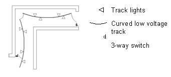 diagram showing how track lights can be hung