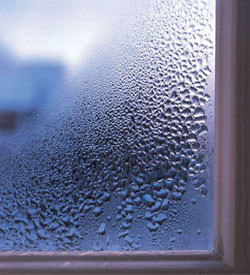 Condensation on the inside of windows in cold weather