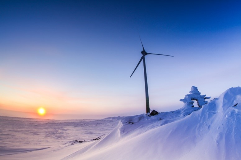 Arctic Sunrise on TUGLIQ's Wind Turbine