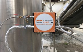 CarbonCure CCUS equipment system at a concrete plant.