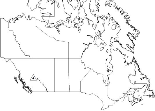 Map of Canada showing the location of the Aleza Lake wood ash research trials in British Columbia.
