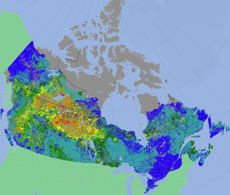 A diagram illustrating the Canadian Fire Behaviour Prediction System, showcasing its key components.