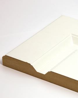 Sample of off-white decorative medium density fibreboard for kitchen cabinet doors