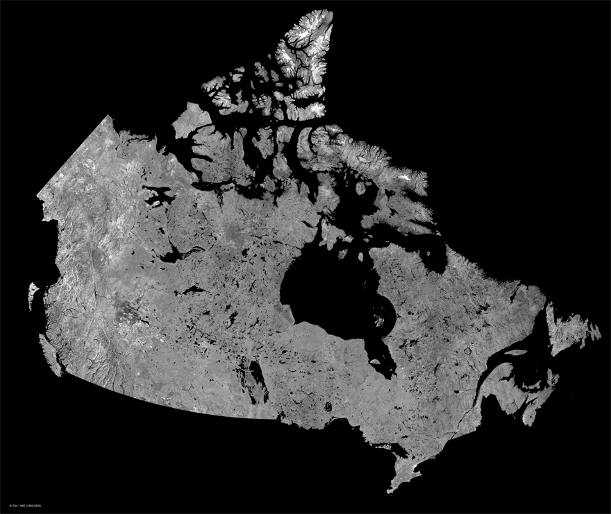Radarsat-1 mosaic of Canada
