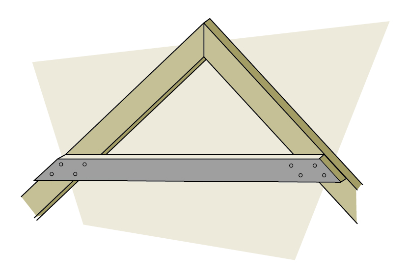 Collar beams or collar ties provide additional support