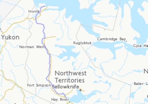 Map of the Mackenzie River / Dehcho / Deho / Grande Rivière / Kuukpak / Nagwichoonjik